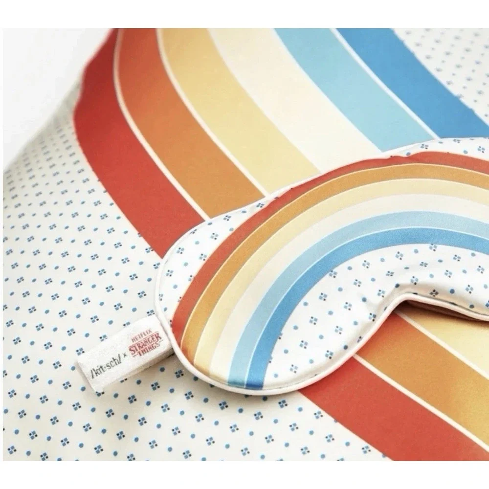 2 Pack - Kitsch x Stranger Things Rainbow Room 2 Satin Pillowcases & 2 Eyemasks